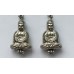 Oorbellen Boeddha metallook zilverkleur